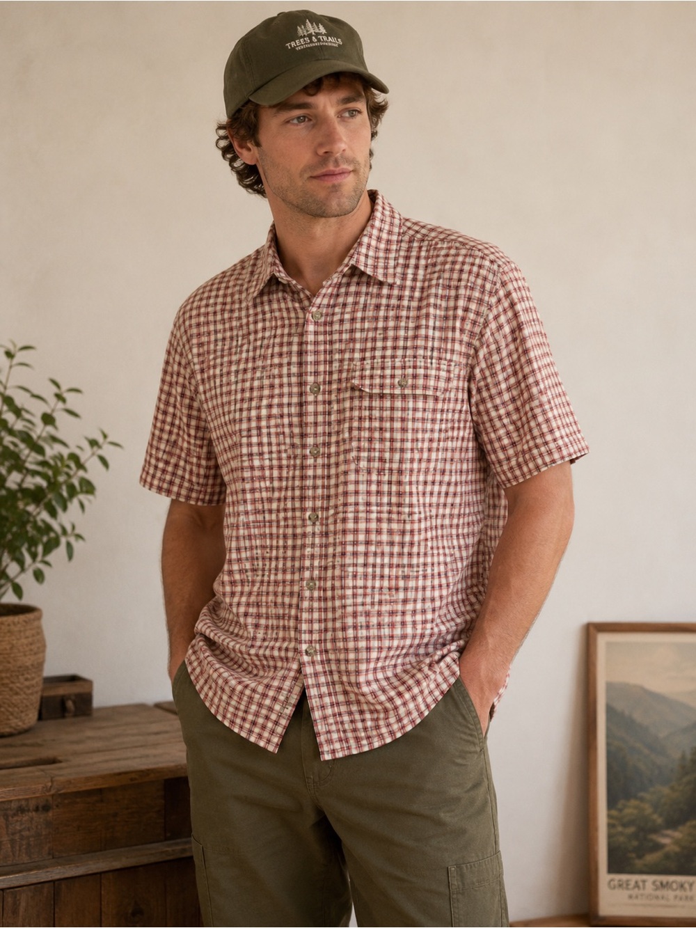 The North Face Plaid Button Up Shirt Outdoor Hiking Grandpacore Men L Camping